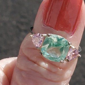Pink Turquoise Sterling Silver 925 Ring sz. 8